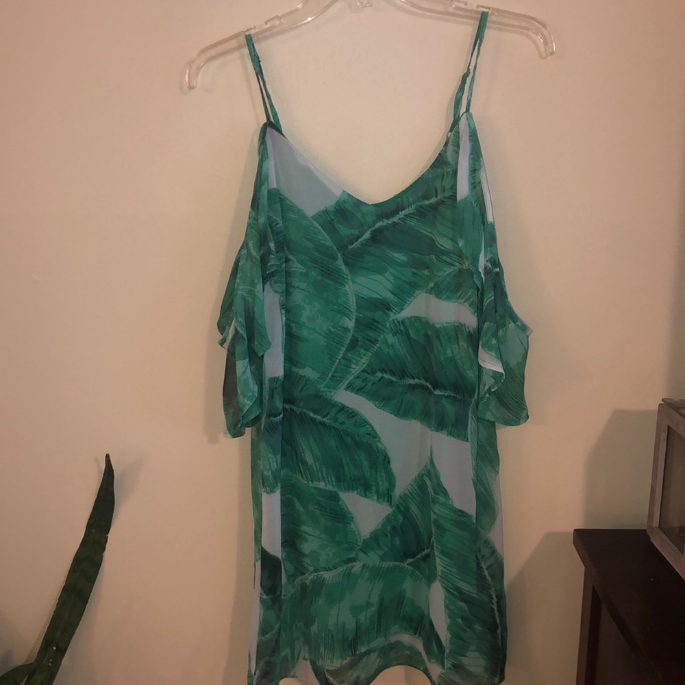 Palm leaf print dress